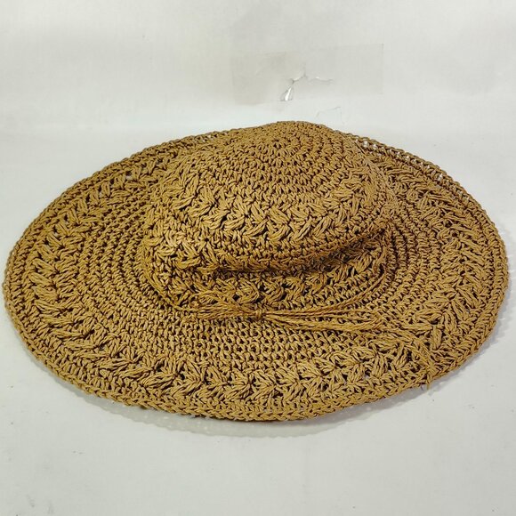 Scala Collection Wm Brown Paper Braid Nylon Woven Sun Hat Wide Brim Packable OS - Picture 7 of 14